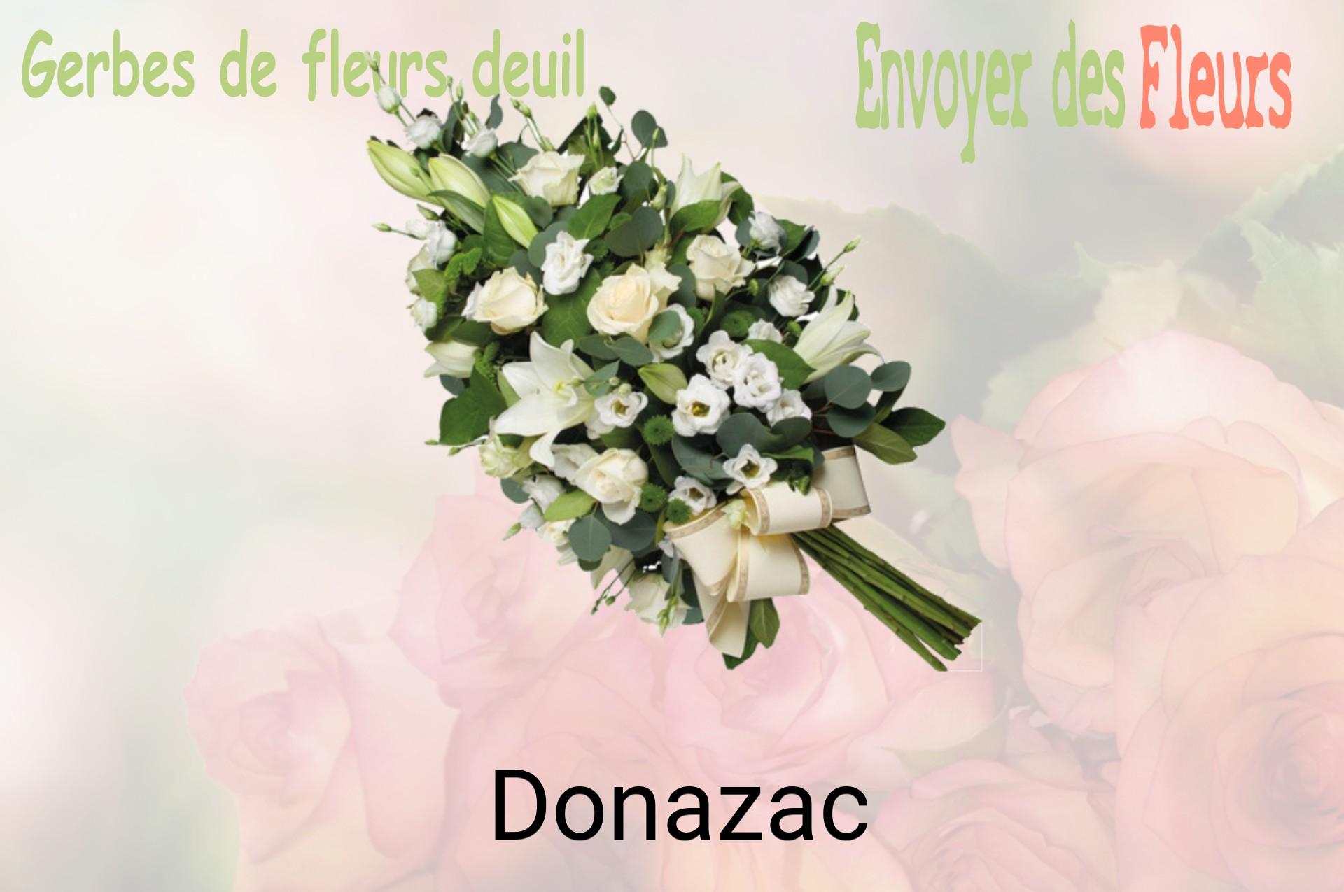 Gerbe de fleurs de deuil livrée à Donazac
